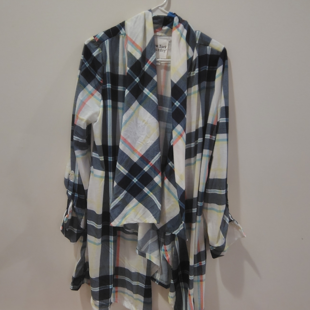 New York Laundry Multicolor Plaid Cardigan